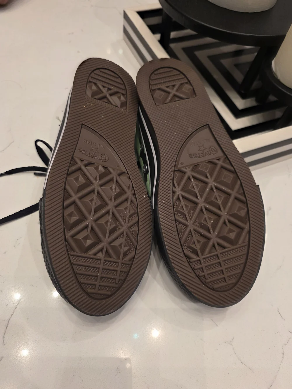 Custom Made Converse Kids' Low Top Sneakers in Green and Black
